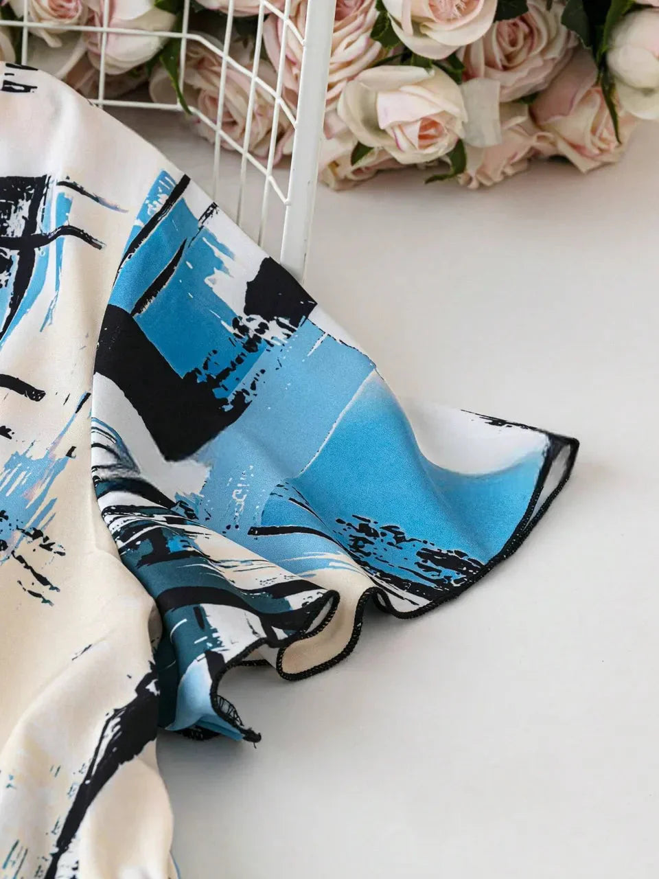 WesternStitch Women's Elegant Plaid & Print V-Neck Short Sleeve Summer Dress WesternStitch