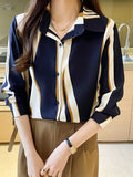Elegant Striped Button-Down Shirt for Women WesternStitch