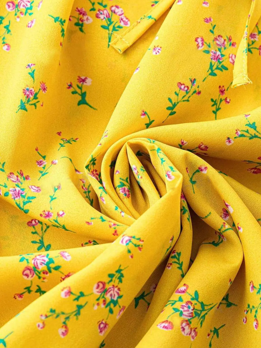 Women yellow printed top WesternStitch